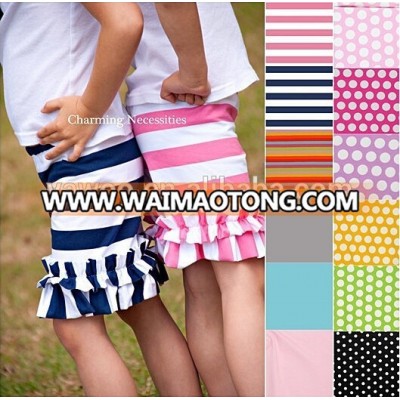 Multicolor Fashoin Beach Girls Stripe Short Pants Summer Kids Toddler Infant Cotton Soft Clothing Girls Ruffle Shorts