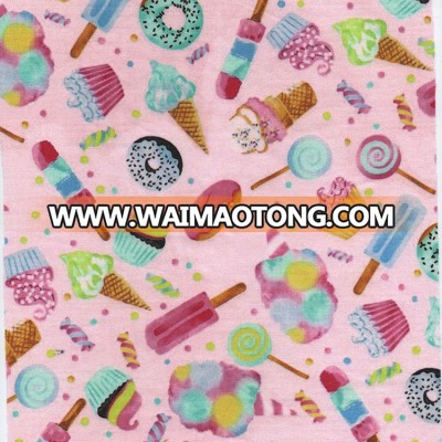 2018 Newest fashion icecream print stretchy sofa american style handmade textile soft milk silk low moq print fabric