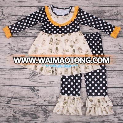 High quality American girls boutique outfit baby girl fall winter clothes set toddler kids clothes wholesale