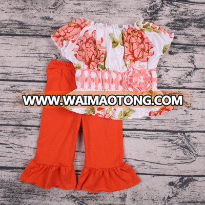 Hot selling baby clothes set western girls boutique outfit organic baby clothes wholesale